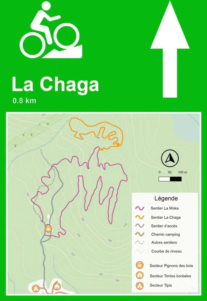 Sentier de vélo de montagne La Chaga au Camping du Domaine Lausanne